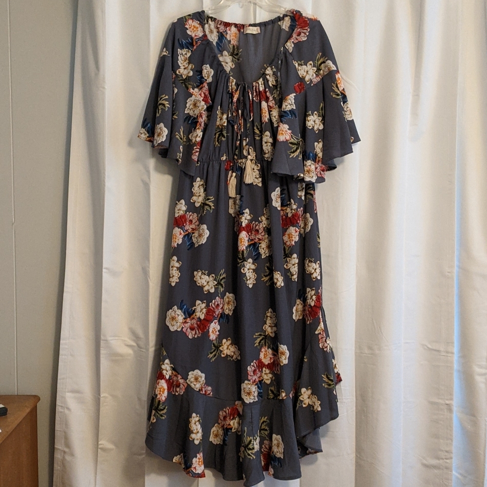Floral Boho Dress with Bell Sleeves